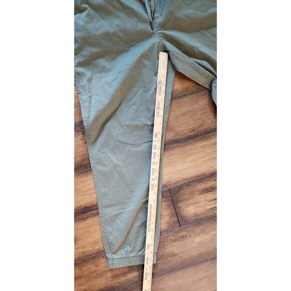 Gap Twill Jogger Elastic Waist Ankle Drawstring Flexible Army Green Clover NEW - Picture 7 of 8